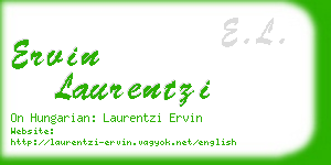 ervin laurentzi business card